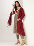 Sage Green Pure Cotton Floral Printed Anarkali Kurta Set